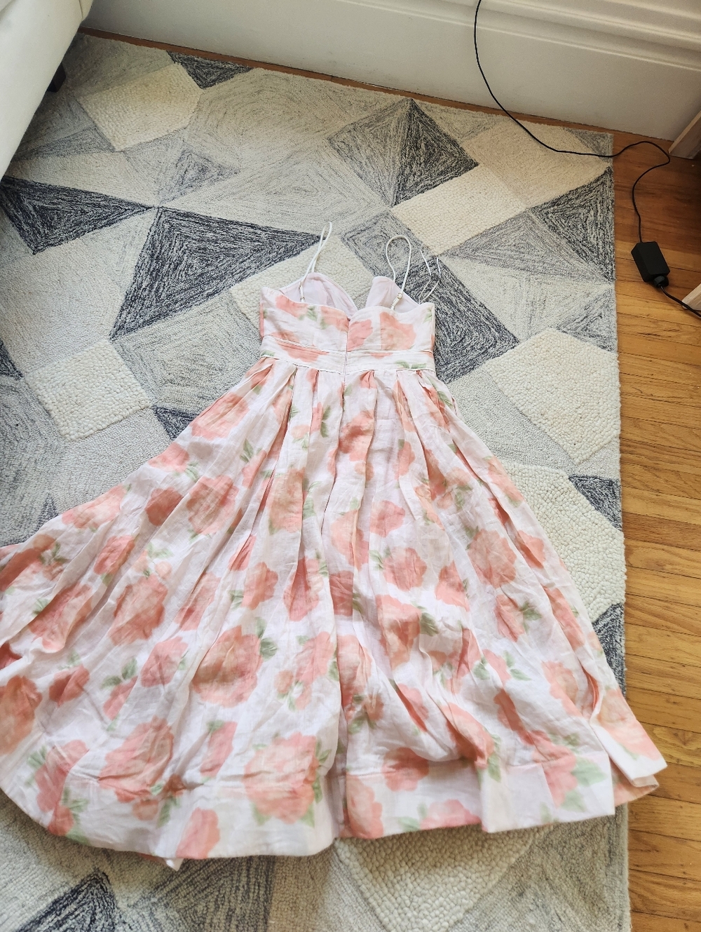 anthropologie bhldn Sophie linen midi dress pink floral 6 - Picture 4 of 5